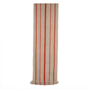 Alfombra pasillera telar XL beige con líneas rojas