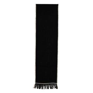 Echarpe de lana negro borde blanco