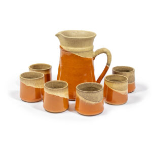 Jarra cerámica con 6 vasos