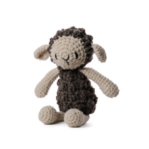 Amigurumi cordero café de lana para niños