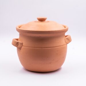 Olla greda mediana con tapa