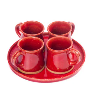 set plato y 4 tazas