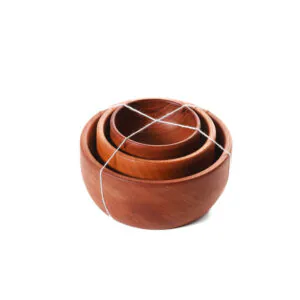 Set de 3 pocillos de madera