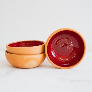 Paila de greda con esmaltado interior colores