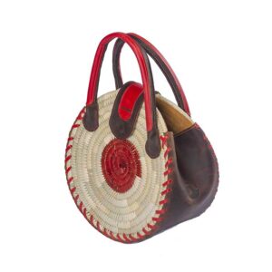 Cartera de ñocha y cuero rojo