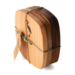 Juego 4 platos madera 12 x 12