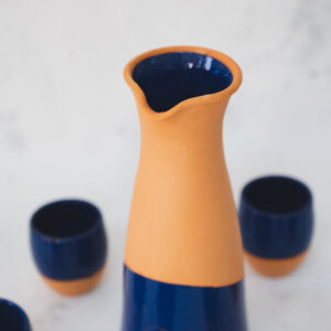 Jarra 6 vasos greda enlozada DE_2