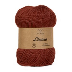 Ovillo de lana Llaima color ladrillo