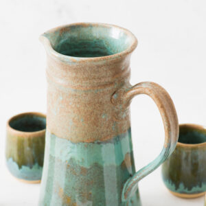 set jarra con asa y seis vasos_