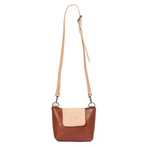 cartera bandolera cafe de cuero
