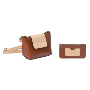 Bandolera de cuero café