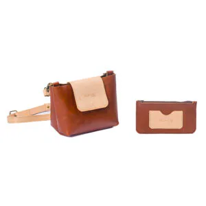 Bandolera de cuero café
