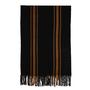 Piecera telar XL negro con café 235 x 115 cm.