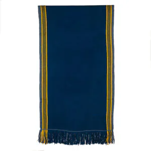 Piecera telar azul amarillo 172x86 cm.