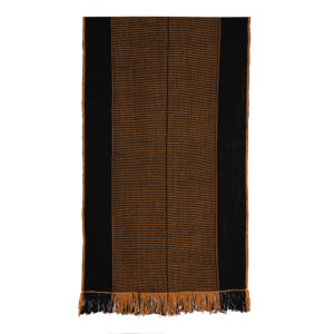 Piecera telar negro y mostaza 207 x 96 cm.