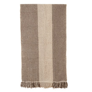 Bajada de cama gris y café jaspeado 141 x 73 cm.