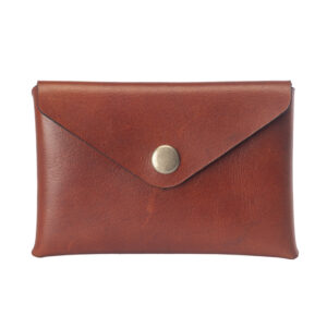 Tarjetero de cuero, café