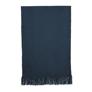 Piecera telar XL azul borde negro 225x116 cm.
