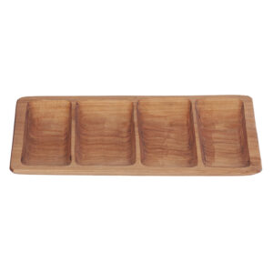 Bandeja de madera de 4 divisiones