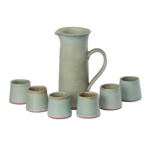 Jarra cerámica con 6 vasos