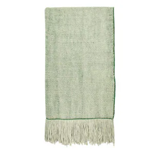 Piecera telar gris y verde 203x115 cm.