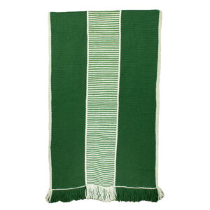 Alfombra telar verde y crudo 299 x 80 cm.