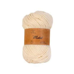 Ovillo de lana Malal color blanco crudo