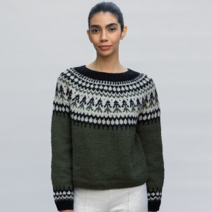 Sweater jacquard mujer verde