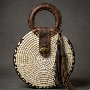 Cartera de ñocha y cuero