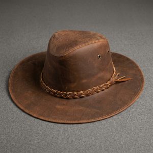 Sombrero de cuero L color chocolate