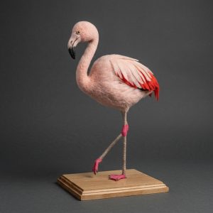Escultura de fieltro Flamenco